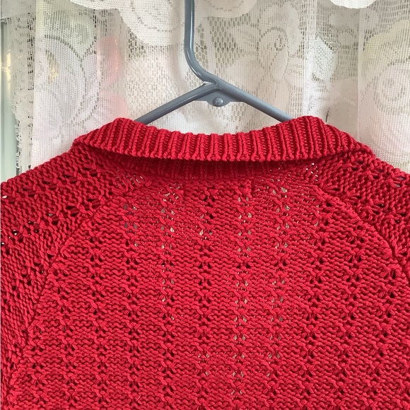 Style & Co Beautiful 🌹NWT Red Snap Button Sweater. - Picture 12 of 14